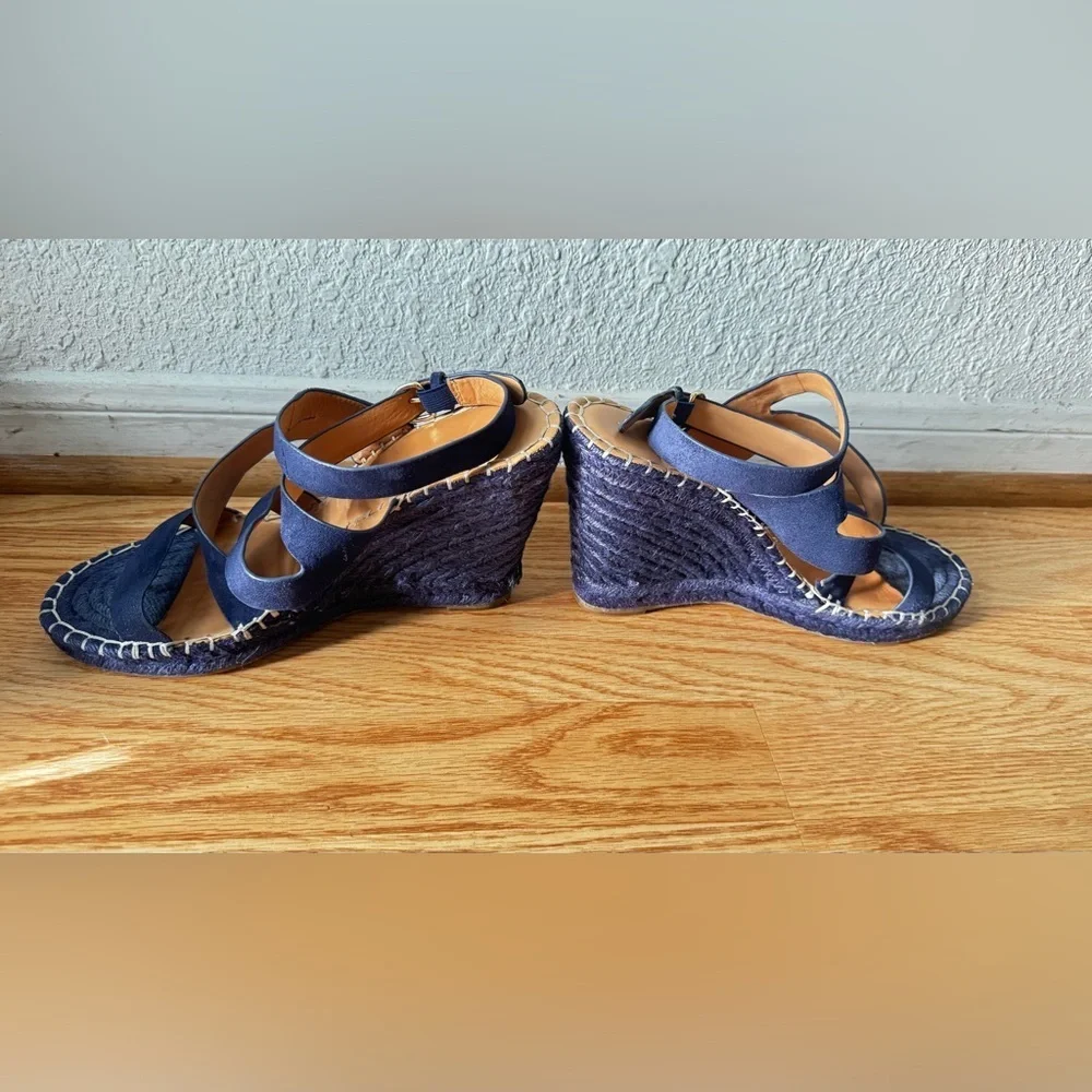 Joie Kaelyn Espadrille Wedge Ankle Strap Open Toe Blue cloud straps Sandal 39